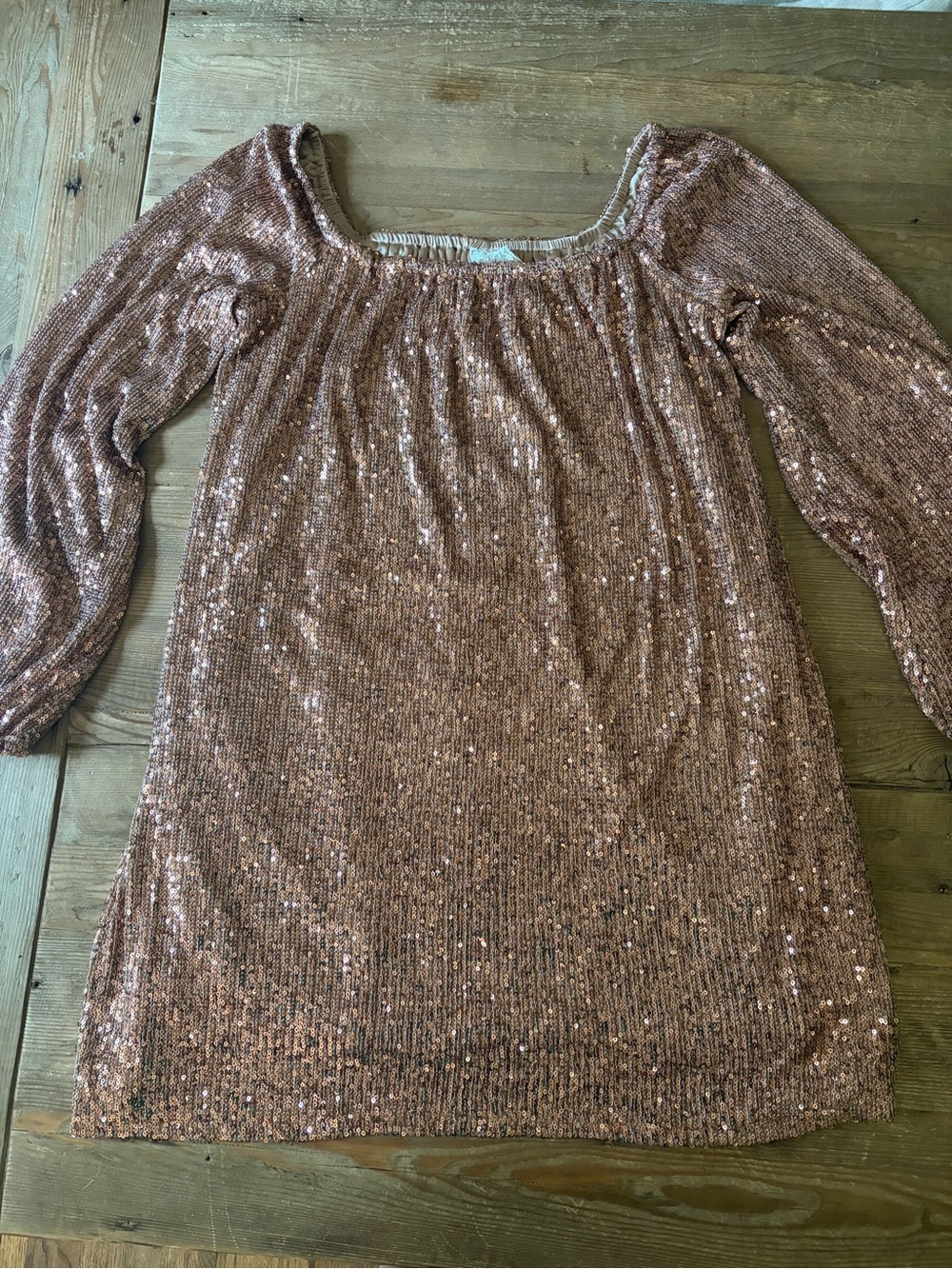 Sadie & Sage Rose Gold Sequin Mini Dress